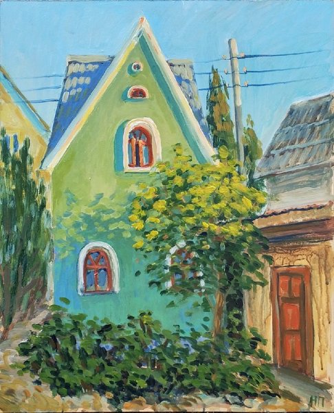 Рисуем домики акрилом