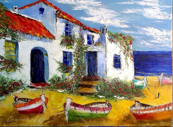 Пейзаж Италии живопись примитивизм