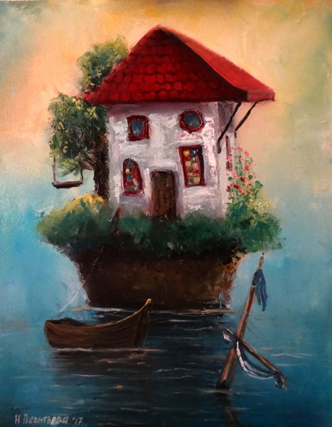 Домики живопись