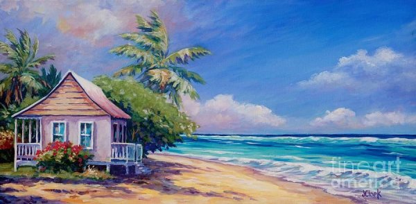 Домик у моря маслом