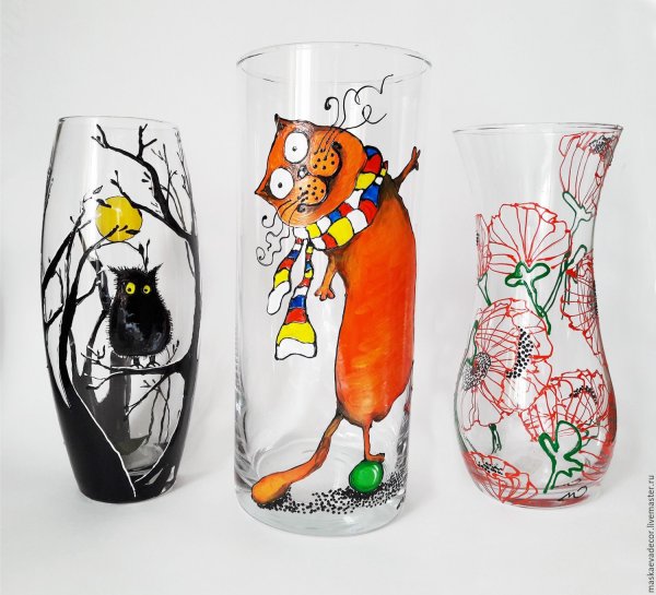 Витражная роспись вазы