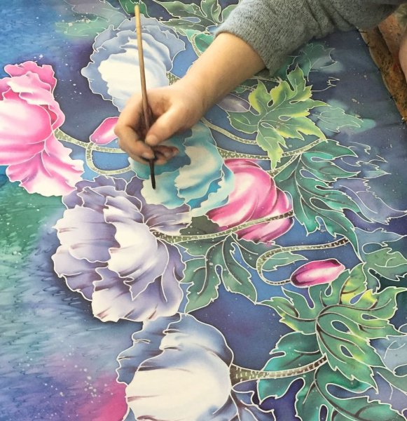 Батик свободная роспись техника