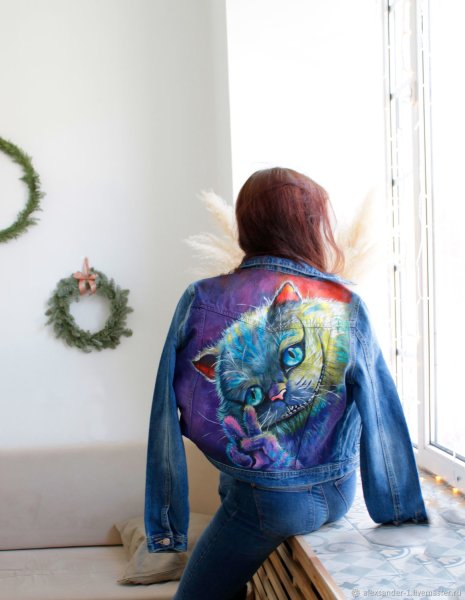 Джинсовая куртка с ручной росписью