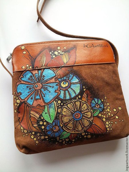 Роспись кожаных сумок