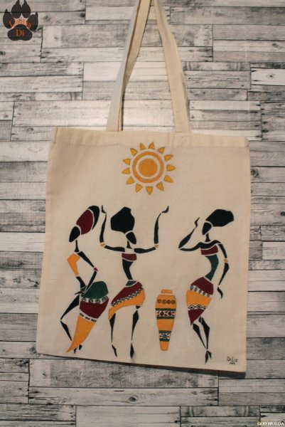 Роспись сумок шопперов