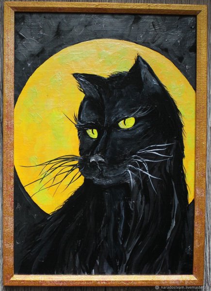 Картина акрилом кот