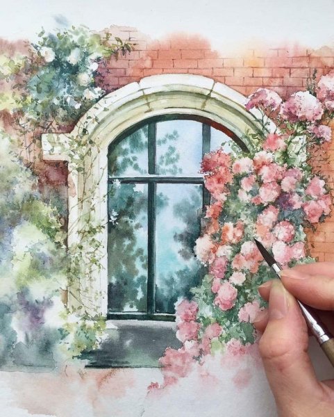 Окно акварель