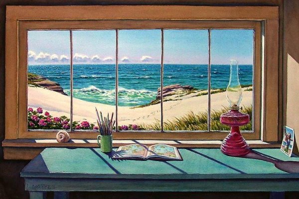 Морской пейзаж в оконной раме