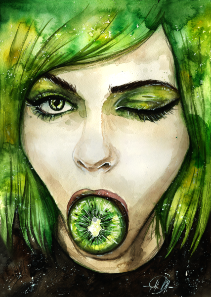 Рисунок зеленый акрил