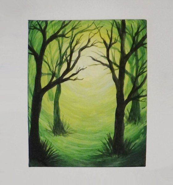 Лес акварелью для начинающих
