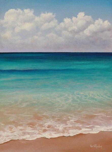 Морской пейзаж красками