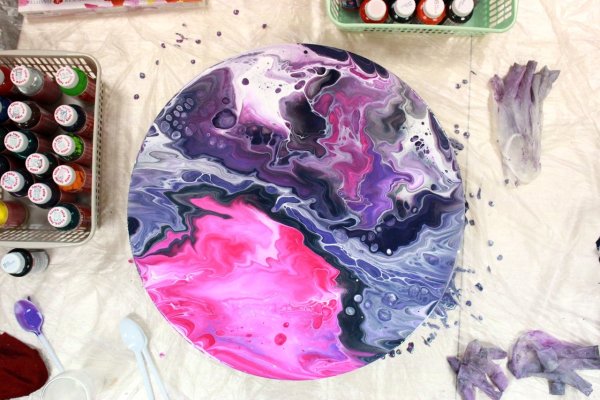 Техника флюид арт акрил