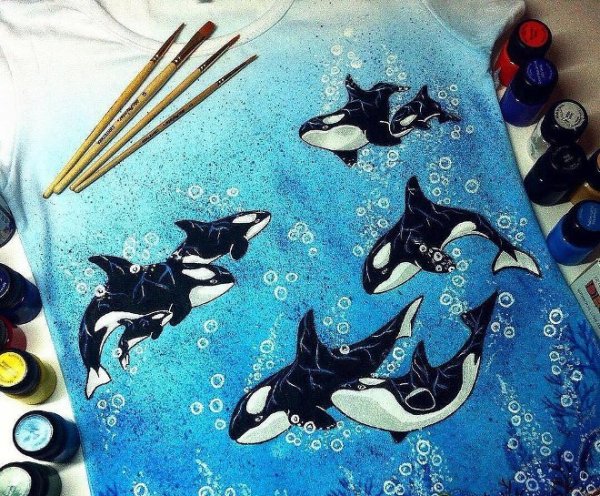 Рисование на ткани акриловыми красками