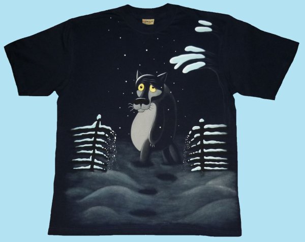 Рисунок на черной футболке