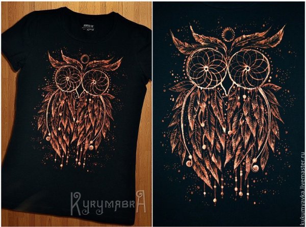 Роспись черной футболки