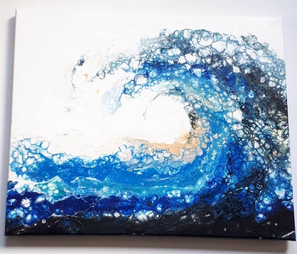 Рисование жидким акрилом абстракция