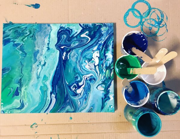 Флюид арт техника рисования жидким акрилом