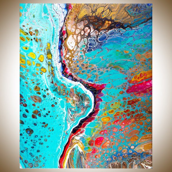 Живопись жидким акрилом флюид арт