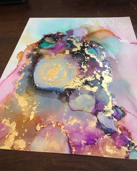 Флюид арт акриловыми красками