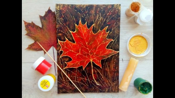 Горячий батик листья осенние