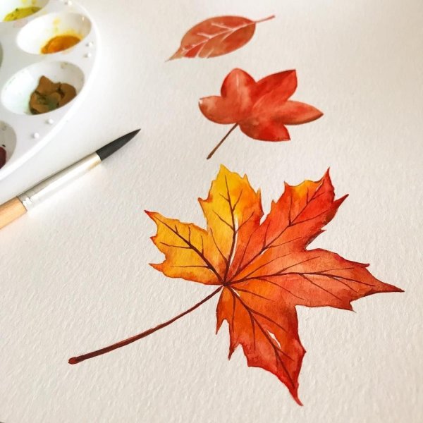 Рисование осенние листья