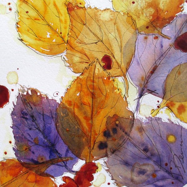 Осенние листья живопись