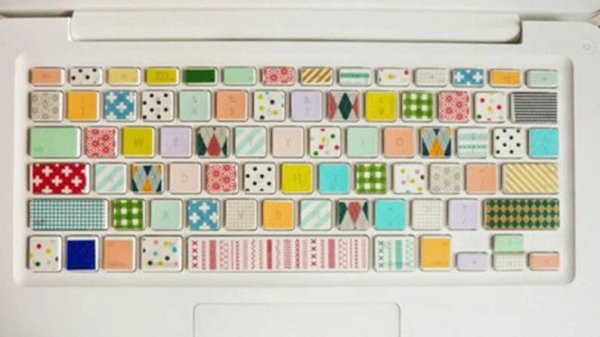 Раскрашенная клавиатура красками
