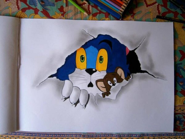 Скетч том и Джерри маркерами