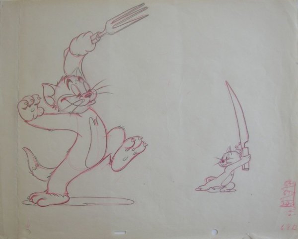 Зарисовки том и Джерри в стиле