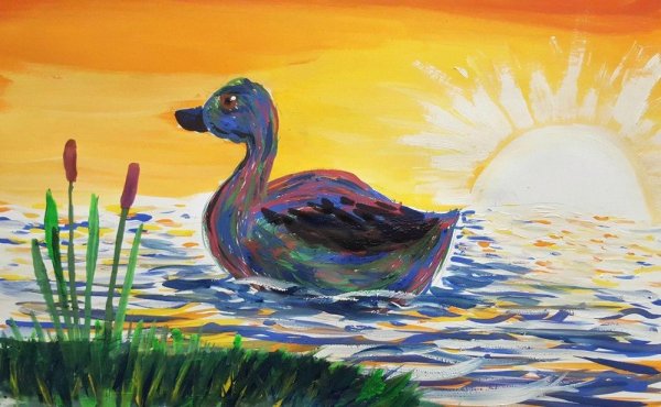 Птицы гуашью для детей