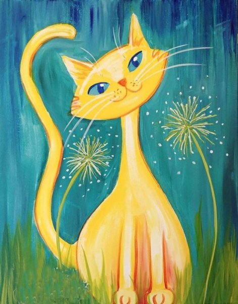 Котенок гуашью