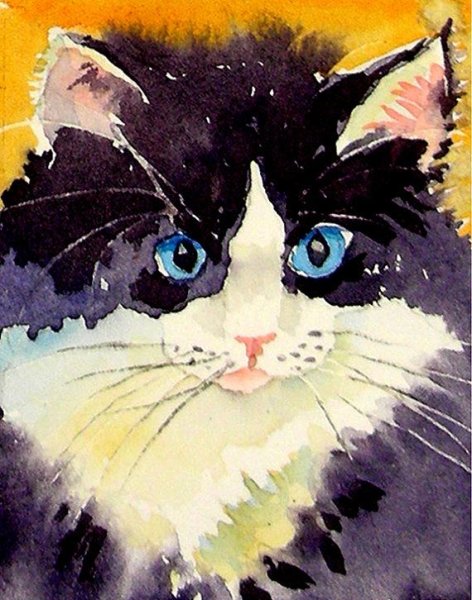 Кошечка гуашью