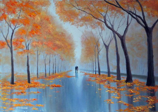 Осенний пейзаж маслом