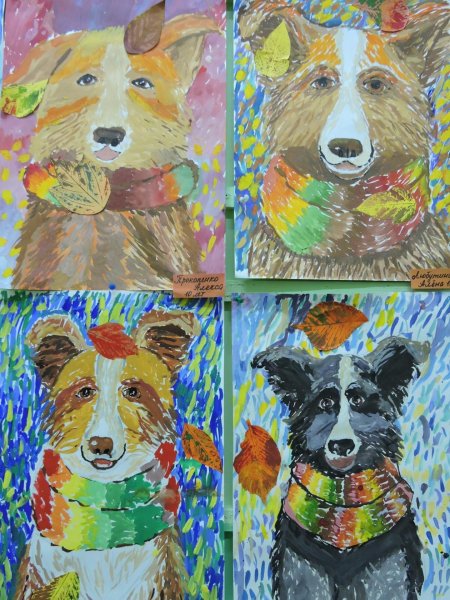 Рисуем собаку гуашью с детьми