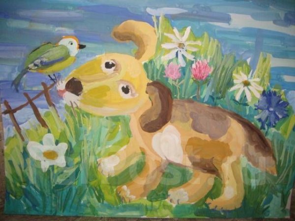 Детские рисунки гуашью