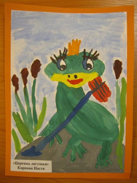 Царевна лягушка гуашью