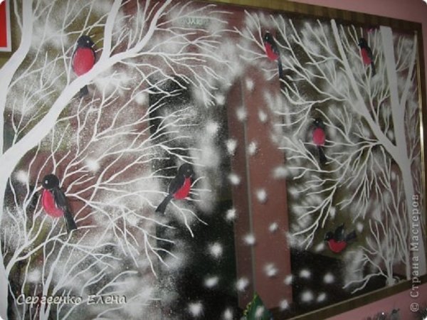 Разукрашенные окна на новый год