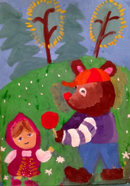 Герои мультфильмов рисование гуашью в старшей группе