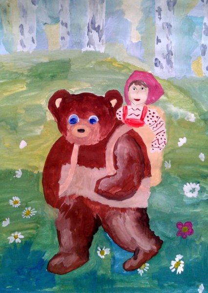 Рисование гуашью медведь дети 4 года