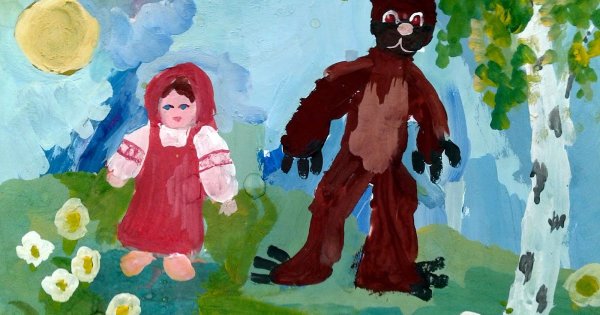 Рисование гуашью медведь