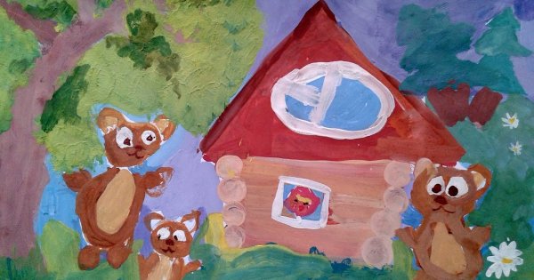 Маша и медведь рисунок акварелью