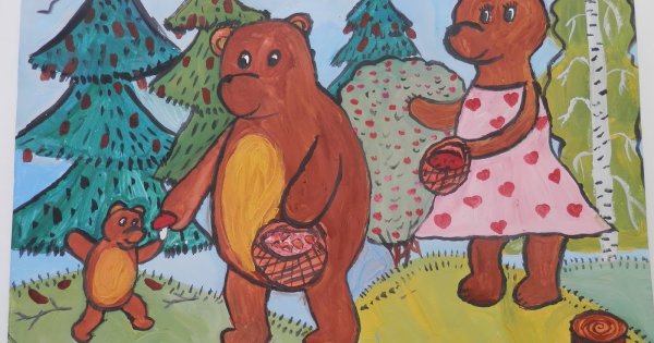 Нарисовать сказку Маша и медведь