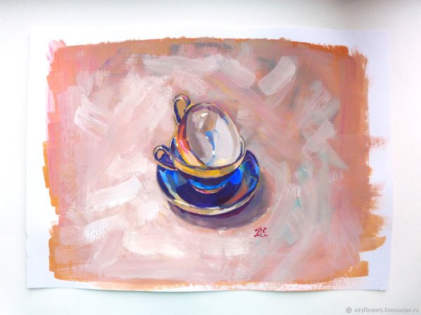 Чашка гуашью