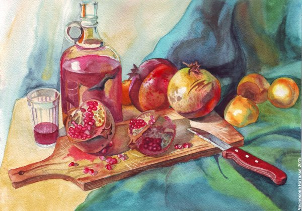 Рисование акварелью натюрморт