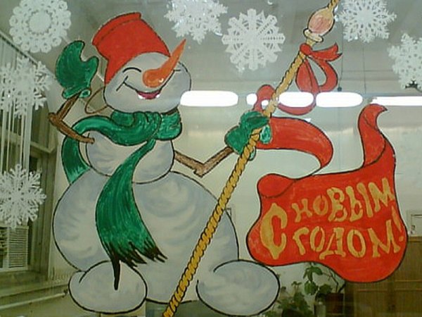 Новогодняя роспись окон