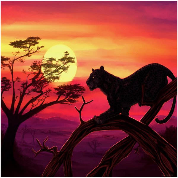 Пейзаж с пантерой