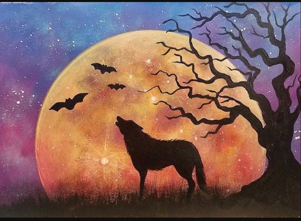 Гуашь Африканский пейзаж