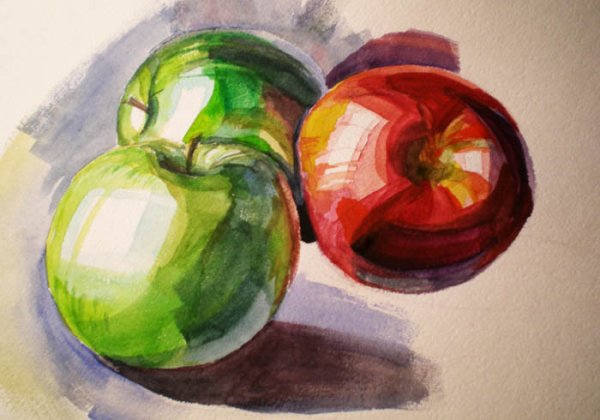 Декоративный натюрморт яблоко