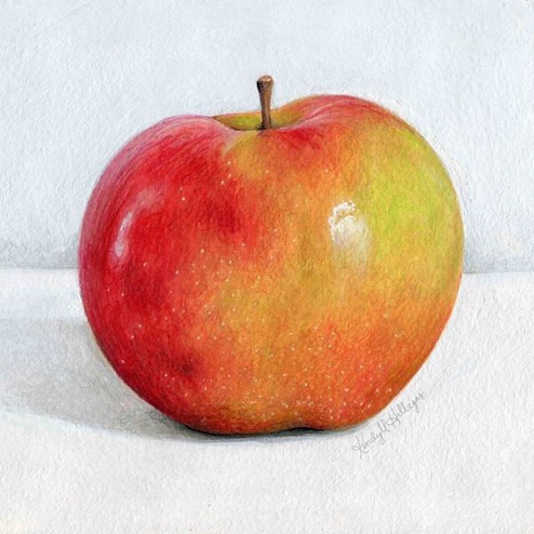 Рисование акварелью яблоки