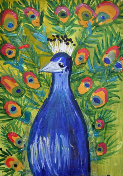 Рисование с детьми Павлин